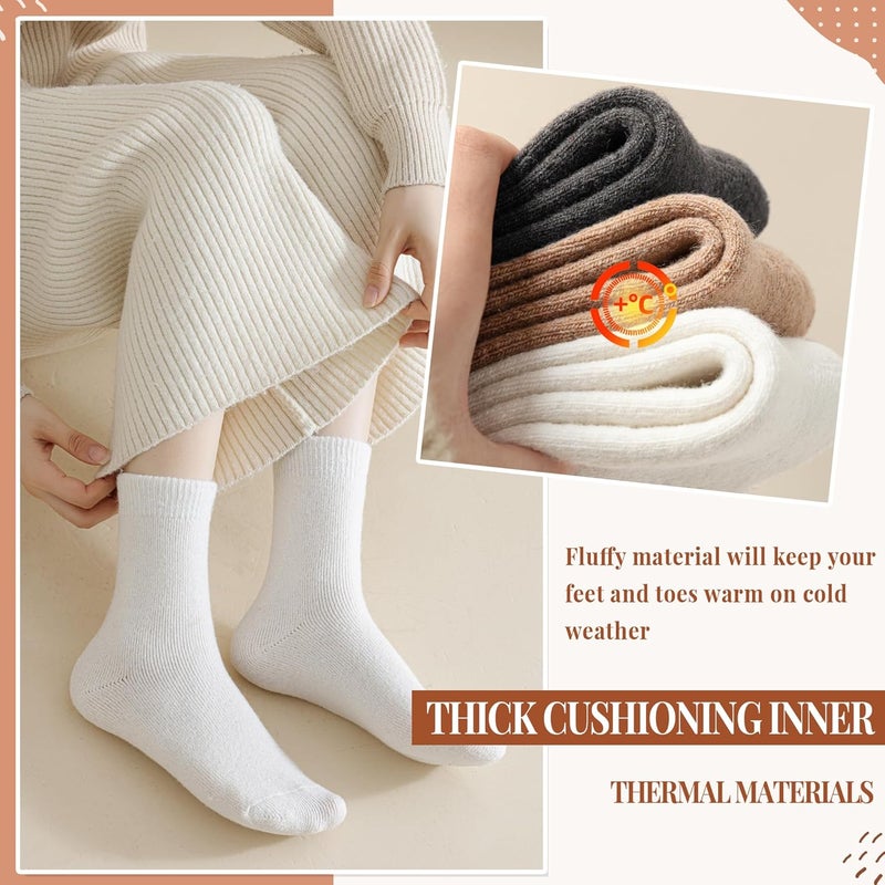 Velice Merino Wool Socks for Women 5 Pairs Warm Winter Hiking Thick Thermal Cozy Boot Work Soft Ladies Crew Socks - Image 2